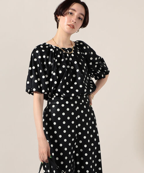 NOLLEY’S(ノーリーズ)の「【別注】リネンレーヨンボリューム袖ブラウス(シャツ/ブラウス・レディース・ブラック系その他/ベージュ系その他・FREE)」の1枚目の写真
