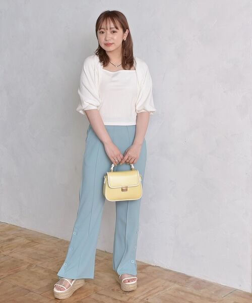 ems excite(エムズエキサイト)の「ボレロキャミSET(Tシャツ/カットソー・レディース・アイボリー/ブラック系その他3/ラベンダー・FREE)」の4枚目の写真