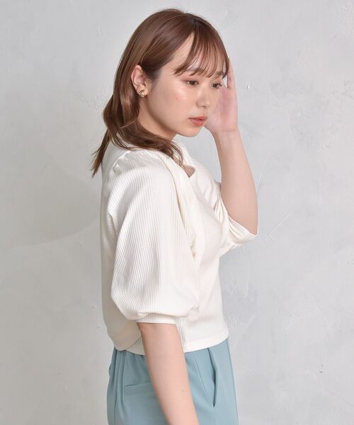 ems excite(エムズエキサイト)の「ボレロキャミSET(Tシャツ/カットソー・レディース・アイボリー/ブラック系その他3/ラベンダー・FREE)」の9枚目の写真