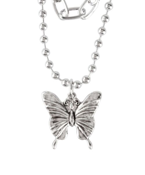 jouetie(ジュエティ)の「バタフライダブルチェーンネックレス(ネックレス・レディース・シルバー/ゴールド・FREE)」の5枚目の写真