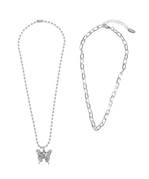 jouetie(ジュエティ)の「バタフライダブルチェーンネックレス(ネックレス・レディース・シルバー/ゴールド・FREE)」の11枚目の写真