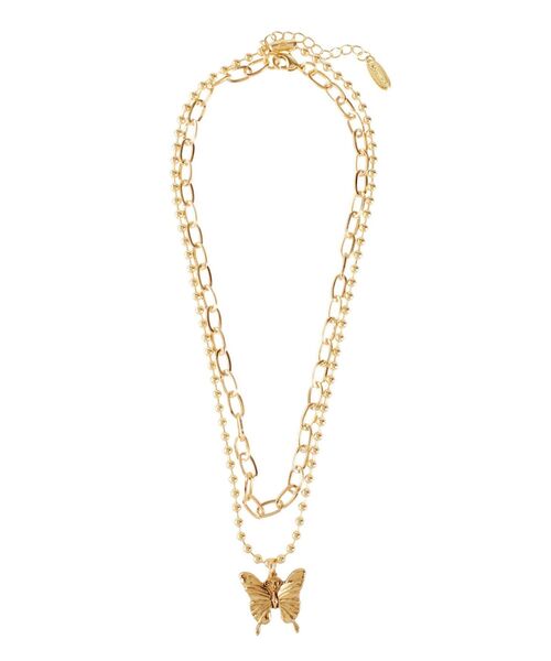 jouetie(ジュエティ)の「バタフライダブルチェーンネックレス(ネックレス・レディース・シルバー/ゴールド・FREE)」の12枚目の写真