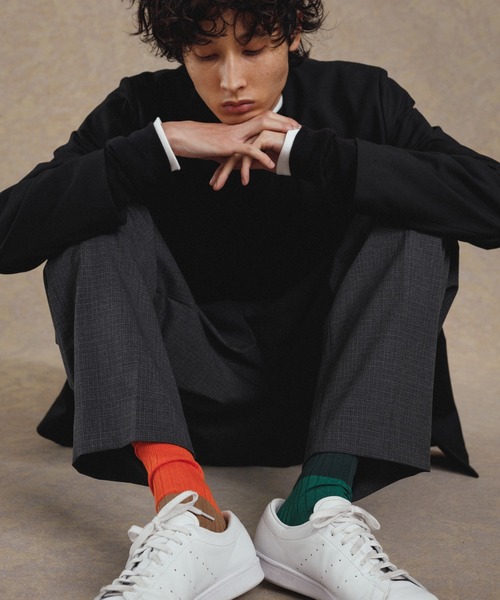 ADAM ET ROPE'（アダムエロペ）の「ワイドテーパード イージー ツータック スラックス/セットアップ対応（スラックス・メンズ・イエロー系その他3/チャコールグレー/ブラック/グレー系その他・S/L/M）」の13枚目の写真