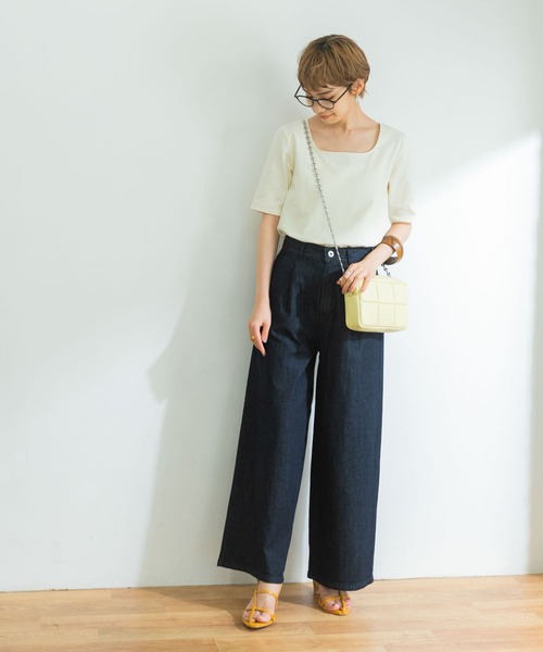 URBAN RESEARCH（アーバンリサーチ）の「バギーデニムパンツ（デニムパンツ・レディース・ホワイト/インディゴブルー・38/36）」の16枚目の写真