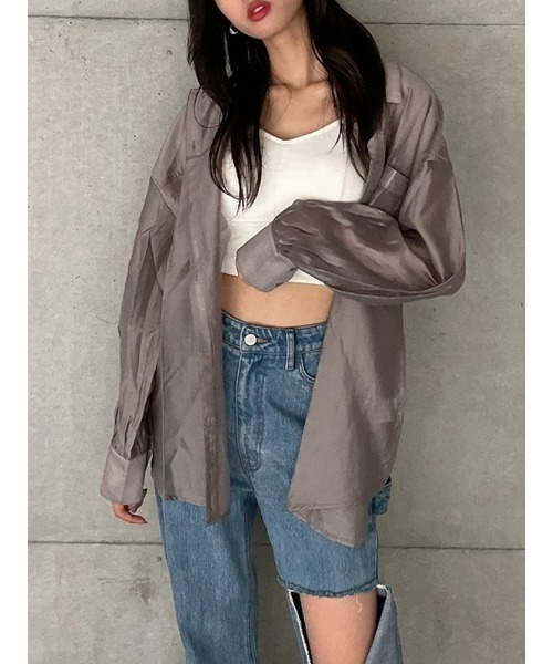 ENVYM（アンビー）の「スイッチングシアーＳＨ（シャツ/ブラウス・レディース・ホワイト/グレー/その他・FREE）」の2枚目の写真