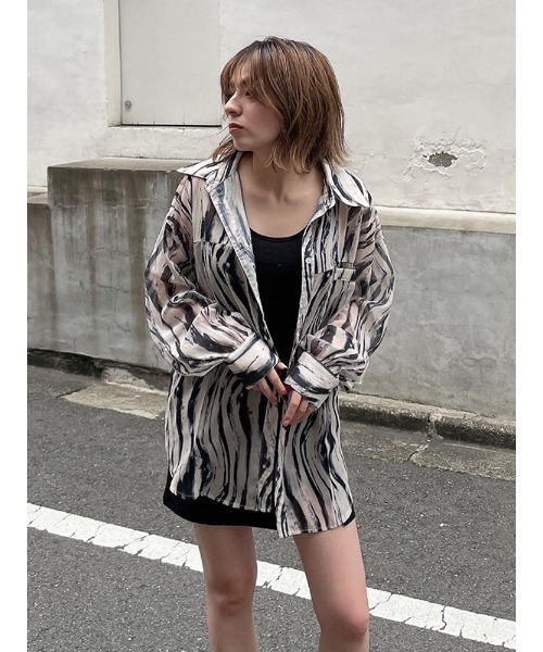 ENVYM（アンビー）の「スイッチングシアーＳＨ（シャツ/ブラウス・レディース・ホワイト/グレー/その他・FREE）」の5枚目の写真