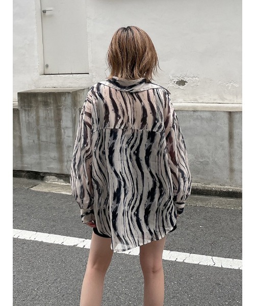 ENVYM（アンビー）の「スイッチングシアーＳＨ（シャツ/ブラウス・レディース・ホワイト/グレー/その他・FREE）」の6枚目の写真