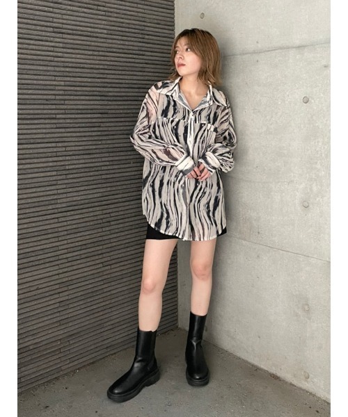 ENVYM（アンビー）の「スイッチングシアーＳＨ（シャツ/ブラウス・レディース・ホワイト/グレー/その他・FREE）」の8枚目の写真