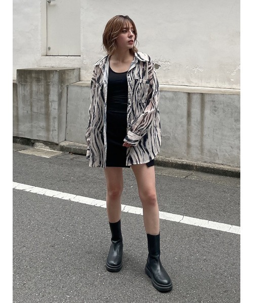 ENVYM（アンビー）の「スイッチングシアーＳＨ（シャツ/ブラウス・レディース・ホワイト/グレー/その他・FREE）」の9枚目の写真