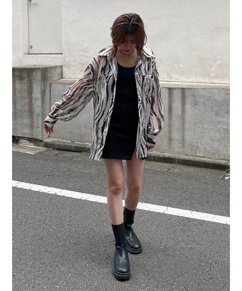 ENVYM（アンビー）の「スイッチングシアーＳＨ（シャツ/ブラウス・レディース・ホワイト/グレー/その他・FREE）」の10枚目の写真