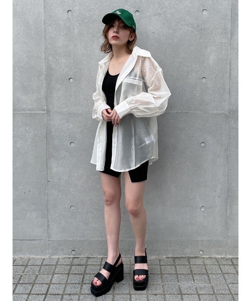 ENVYM（アンビー）の「スイッチングシアーＳＨ（シャツ/ブラウス・レディース・ホワイト/グレー/その他・FREE）」の16枚目の写真