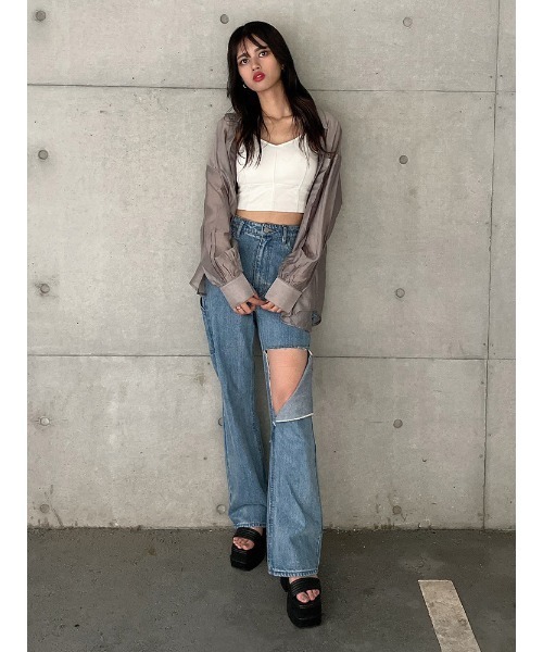 ENVYM（アンビー）の「スイッチングシアーＳＨ（シャツ/ブラウス・レディース・ホワイト/グレー/その他・FREE）」の21枚目の写真