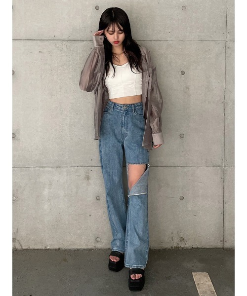 ENVYM（アンビー）の「スイッチングシアーＳＨ（シャツ/ブラウス・レディース・ホワイト/グレー/その他・FREE）」の22枚目の写真