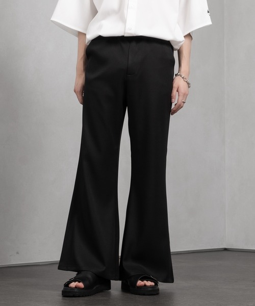 Adoon plain（アドーンプレーン）の「【Adoon plain】ワイドフレアパンツ（その他パンツ・メンズ・ブラック/グレー・MEDIUM/LARGE）」の2枚目の写真