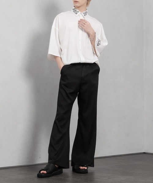 Adoon plain（アドーンプレーン）の「【Adoon plain】ワイドフレアパンツ（その他パンツ・メンズ・ブラック/グレー・MEDIUM/LARGE）」の6枚目の写真