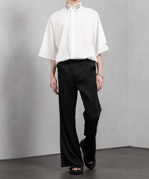 Adoon plain（アドーンプレーン）の「【Adoon plain】ワイドフレアパンツ（その他パンツ・メンズ・ブラック/グレー・MEDIUM/LARGE）」の5枚目の写真