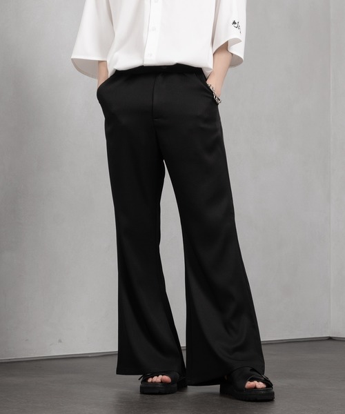 Adoon plain（アドーンプレーン）の「【Adoon plain】ワイドフレアパンツ（その他パンツ・メンズ・ブラック/グレー・MEDIUM/LARGE）」の9枚目の写真