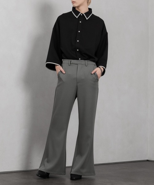 Adoon plain（アドーンプレーン）の「【Adoon plain】ワイドフレアパンツ（その他パンツ・メンズ・ブラック/グレー・MEDIUM/LARGE）」の12枚目の写真