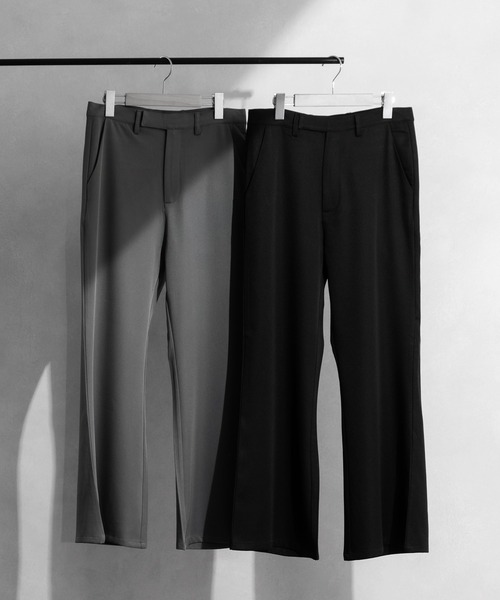 Adoon plain（アドーンプレーン）の「【Adoon plain】ワイドフレアパンツ（その他パンツ・メンズ・ブラック/グレー・MEDIUM/LARGE）」の3枚目の写真