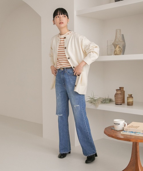 LOWRYS FARM(ローリーズファーム)の「2WAYBIGクルーカーディガン 296365(カーディガン/ボレロ・レディース・アイボリー/ブラック/パープル/レッド・FREE)」の6枚目の写真