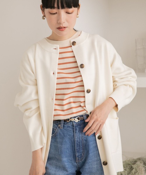 LOWRYS FARM(ローリーズファーム)の「2WAYBIGクルーカーディガン 296365(カーディガン/ボレロ・レディース・アイボリー/ブラック/パープル/レッド・FREE)」の7枚目の写真