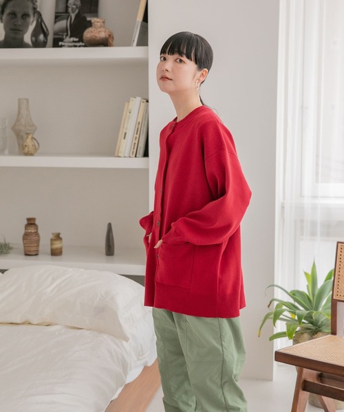 LOWRYS FARM(ローリーズファーム)の「2WAYBIGクルーカーディガン 296365(カーディガン/ボレロ・レディース・アイボリー/ブラック/パープル/レッド・FREE)」の12枚目の写真