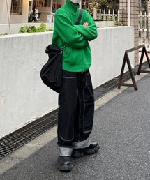 Chikashitsu + | 【Chikashitsu +/チカシツプラス】stitch painter pants/ステッチパンツ デニムパンツ(その他パンツ)