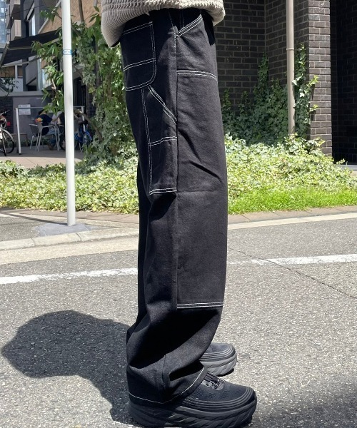 Chikashitsu +(チカシツプラス)の「【Chikashitsu +/チカシツプラス】stitch painter pants/ステッチパンツ デニムパンツ(その他パンツ・メンズ・ブラック・S/M)」の7枚目の写真