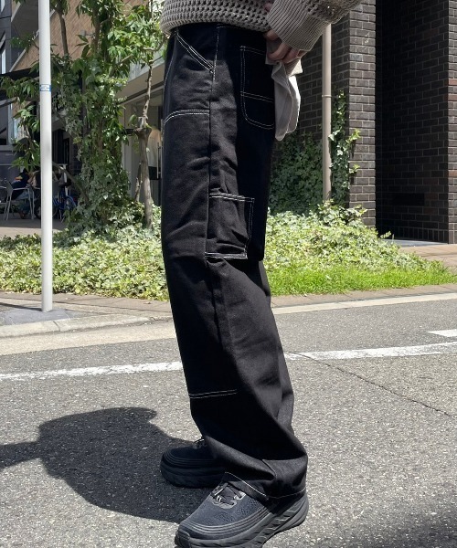 Chikashitsu +(チカシツプラス)の「【Chikashitsu +/チカシツプラス】stitch painter pants/ステッチパンツ デニムパンツ(その他パンツ・メンズ・ブラック・S/M)」の12枚目の写真
