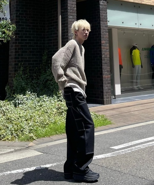 Chikashitsu +(チカシツプラス)の「【Chikashitsu +/チカシツプラス】stitch painter pants/ステッチパンツ デニムパンツ(その他パンツ・メンズ・ブラック・S/M)」の18枚目の写真