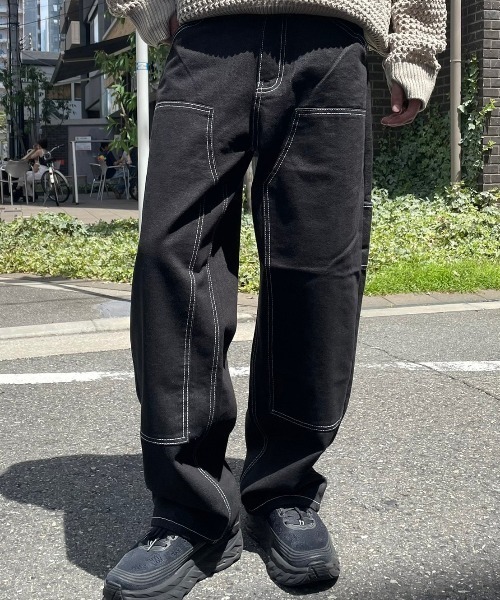 Chikashitsu +(チカシツプラス)の「【Chikashitsu +/チカシツプラス】stitch painter pants/ステッチパンツ デニムパンツ(その他パンツ・メンズ・ブラック・S/M)」の21枚目の写真