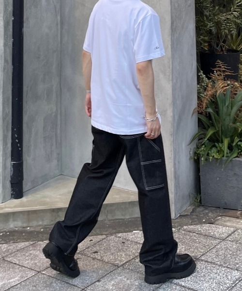 Chikashitsu +(チカシツプラス)の「【Chikashitsu +/チカシツプラス】stitch painter pants/ステッチパンツ デニムパンツ(その他パンツ・メンズ・ブラック・S/M)」の3枚目の写真