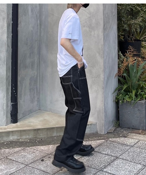 Chikashitsu +(チカシツプラス)の「【Chikashitsu +/チカシツプラス】stitch painter pants/ステッチパンツ デニムパンツ(その他パンツ・メンズ・ブラック・S/M)」の5枚目の写真