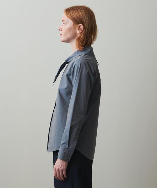 Steven Alan(スティーブンアラン)の「<Steven Alan>COTTON CHAMBRAY SCARF SHIRT/シャツ(シャツ/ブラウス・レディース・グレー/レッド・S/M)」の4枚目の写真