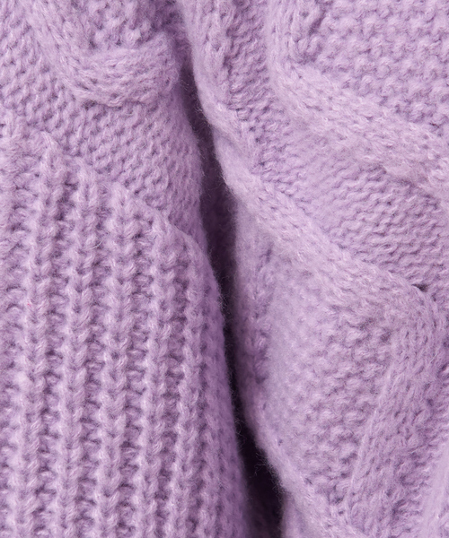 NOMINE(ノミネ)の「【WEB限定カラーあり】アランダイヤ柄ボリュームスリーブニット(ニット/セーター・レディース・ブラック/パープル/アイボリー/キャメル・フリー)」の15枚目の写真