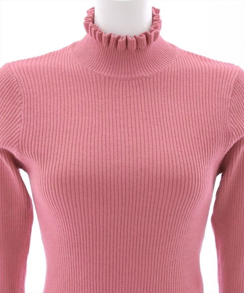 clear（クリア）の「フリルハイゲージニットトップス（ニット/セーター・レディース・ブルーグレー/アイボリー/ピンク/ブラック・F）」の18枚目の写真