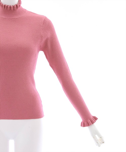 clear（クリア）の「フリルハイゲージニットトップス（ニット/セーター・レディース・ブルーグレー/アイボリー/ピンク/ブラック・F）」の19枚目の写真