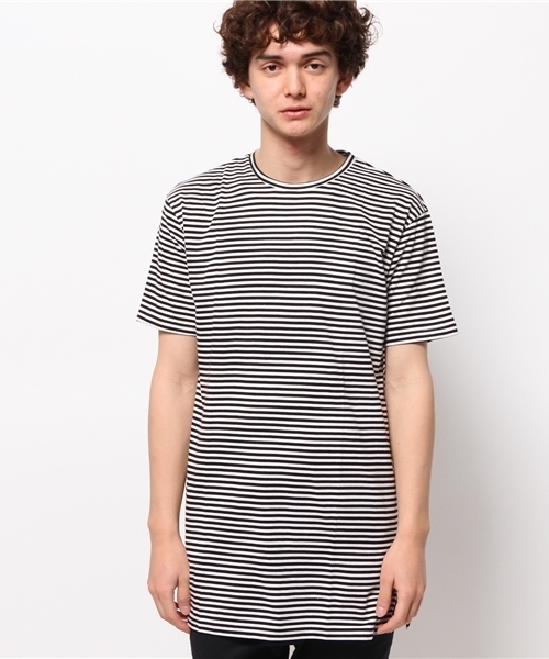 HARE(ハレ)の「ロングボーダーカットソー(HARE)(Tシャツ/カットソー・メンズ・オフホワイト/グレー/ブルー・SMALL/MEDIUM)」の8枚目の写真