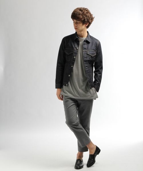 HARE(ハレ)の「ロングボーダーカットソー(HARE)(Tシャツ/カットソー・メンズ・オフホワイト/グレー/ブルー・SMALL/MEDIUM)」の6枚目の写真