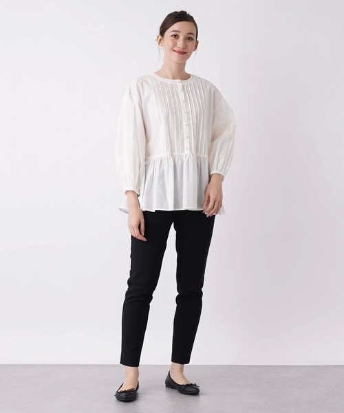 BEATRICE（ベアトリス）の「【BEATRICE】ペプラムタックブラウス（シャツ/ブラウス・レディース・オフホワイト/ブラック/レモンイエロー・2）」の5枚目の写真