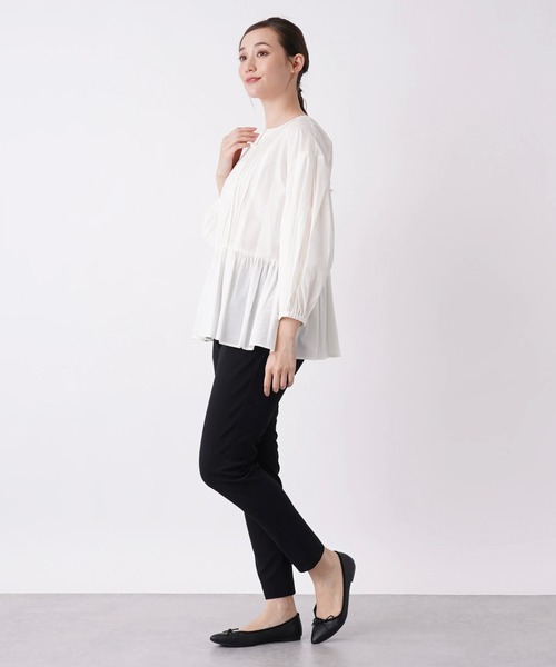 BEATRICE（ベアトリス）の「【BEATRICE】ペプラムタックブラウス（シャツ/ブラウス・レディース・オフホワイト/ブラック/レモンイエロー・2）」の6枚目の写真