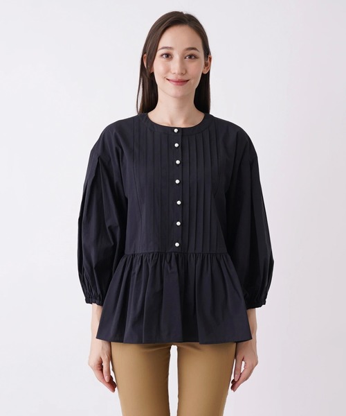 BEATRICE（ベアトリス）の「【BEATRICE】ペプラムタックブラウス（シャツ/ブラウス・レディース・オフホワイト/ブラック/レモンイエロー・2）」の12枚目の写真