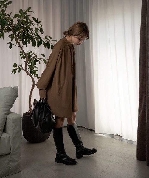 Amiur（エミレ）の「dolman sleeve stitch over shirt（シャツ/ブラウス・レディース・ホワイト/ブラウン・FREE）」の15枚目の写真