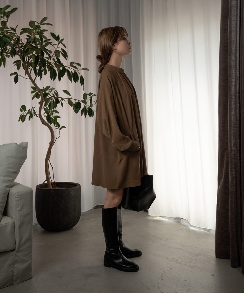 Amiur（エミレ）の「dolman sleeve stitch over shirt（シャツ/ブラウス・レディース・ホワイト/ブラウン・FREE）」の22枚目の写真