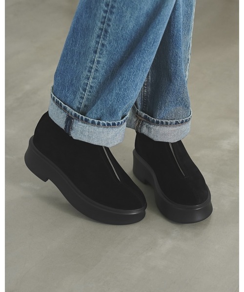 エマフランシス（Emma Francis）/ラウンドトゥ ボリュームソール フロントジップブーツ セール】ラウンドトゥ ボリュームソール フロントジップブーツ（ブーツ