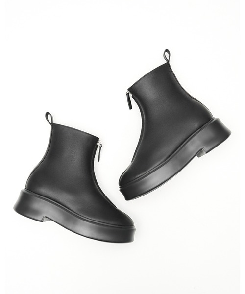 Emma Francis（エマフランシス）の「ラウンドトゥ ボリュームソール フロントジップブーツ（ブーツ・レディース・グレー/ブラック/ダークブラック/ブラウン・S/M/L）」の20枚目の写真