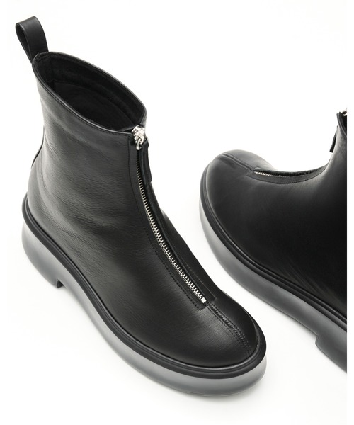 Emma Francis（エマフランシス）の「ラウンドトゥ ボリュームソール フロントジップブーツ（ブーツ・レディース・グレー/ブラック/ダークブラック/ブラウン・S/M/L）」の22枚目の写真