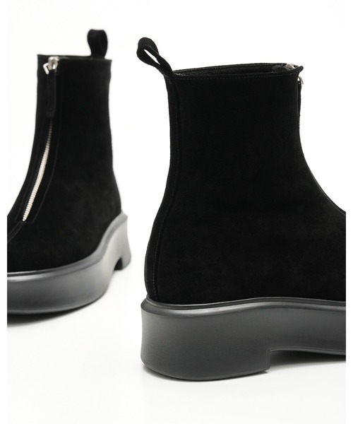 セール】ラウンドトゥ ボリュームソール フロントジップブーツ（ブーツ