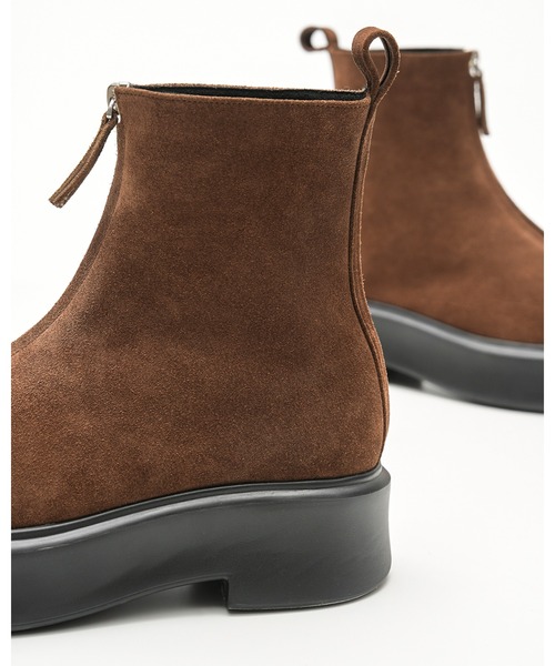 セール】ラウンドトゥ ボリュームソール フロントジップブーツ（ブーツ