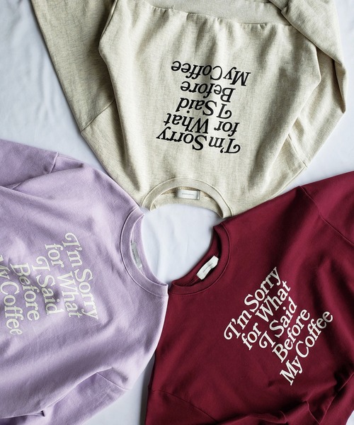 me+em select（ミームセレクト）の「レタリングロゴスウェットトレーナー【韓国製】（スウェット・レディース・パープル/ベージュ/ボルドー・FREE）」の18枚目の写真